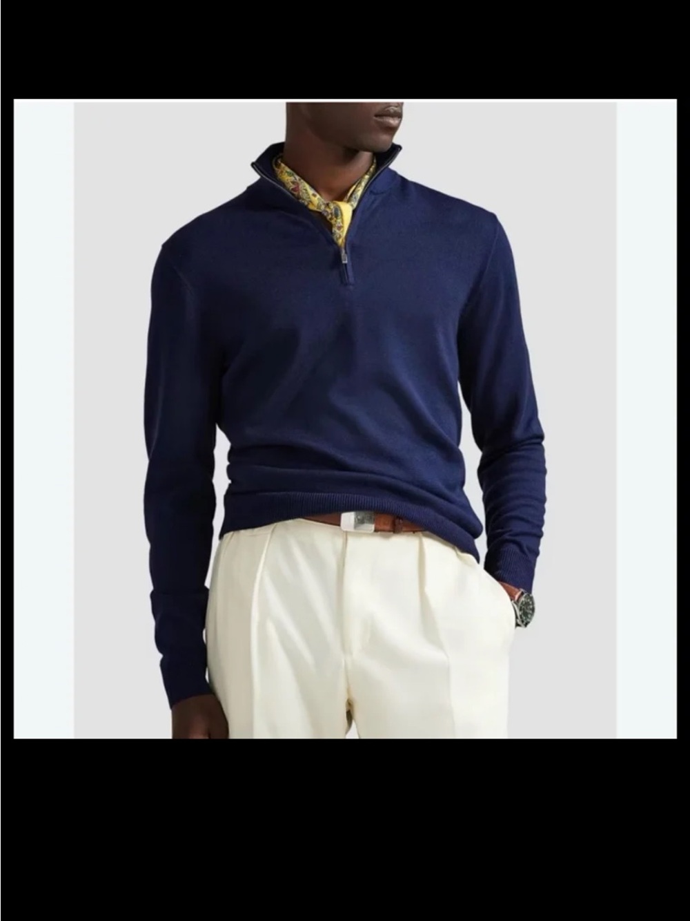 Polo Ralph Lauren 100% Cotton Quarter-Zip Sweater in Navy size Large
